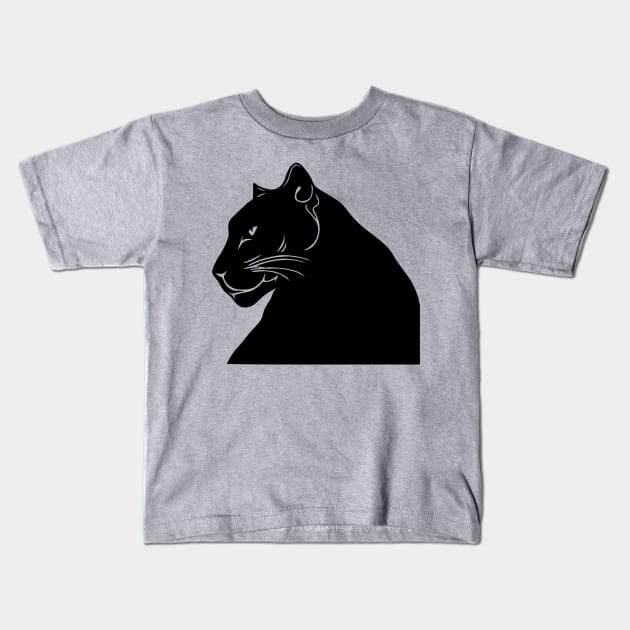 Black Panther in Profile Kids T-Shirt by KayBee Gift Shop